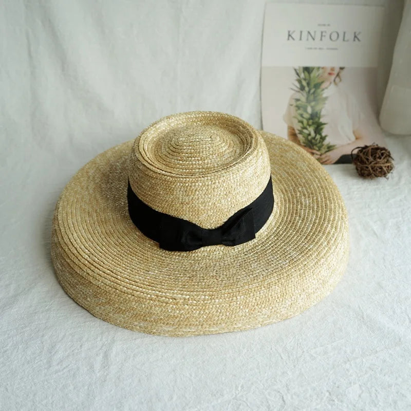 Designer Summer Hat 15cm Big Brim Straw Hat Women Sun Beach Hat Lampshade Hat Wedding Hat For Bridesmaid LADYLYS