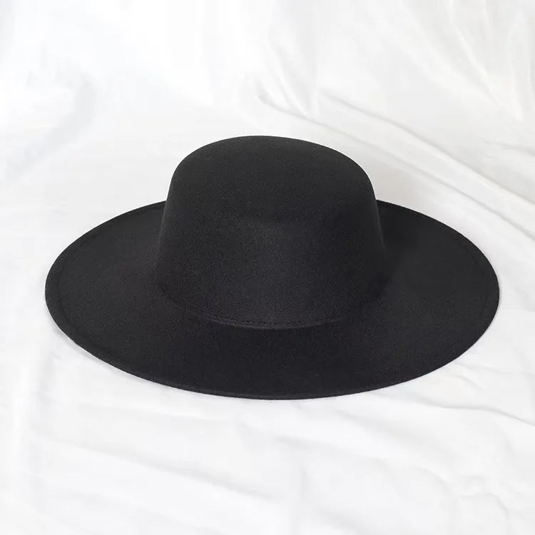Flat top French fedora classic men's and women's jazz hat Panama hat church hat chapeau femme hats for woman LADYLYS