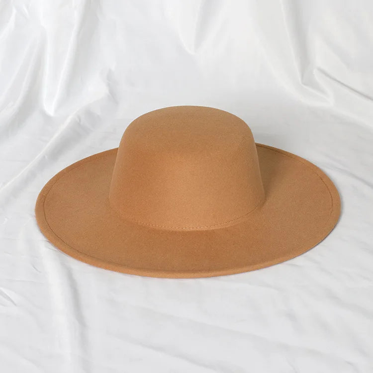 Flat top French fedora classic men's and women's jazz hat Panama hat church hat chapeau femme hats for woman LADYLYS