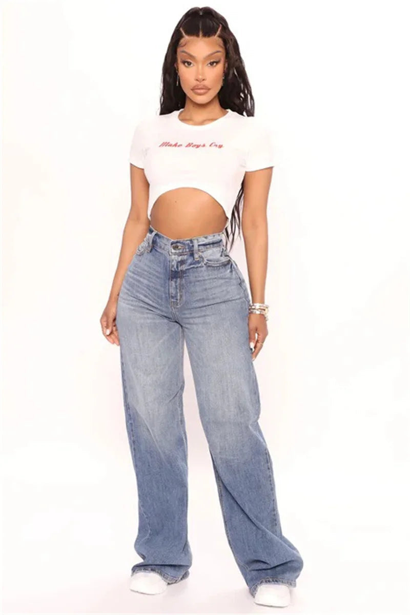 Baggy Jeans Fashion Loose Denim Wide Leg Pants LADYLYS