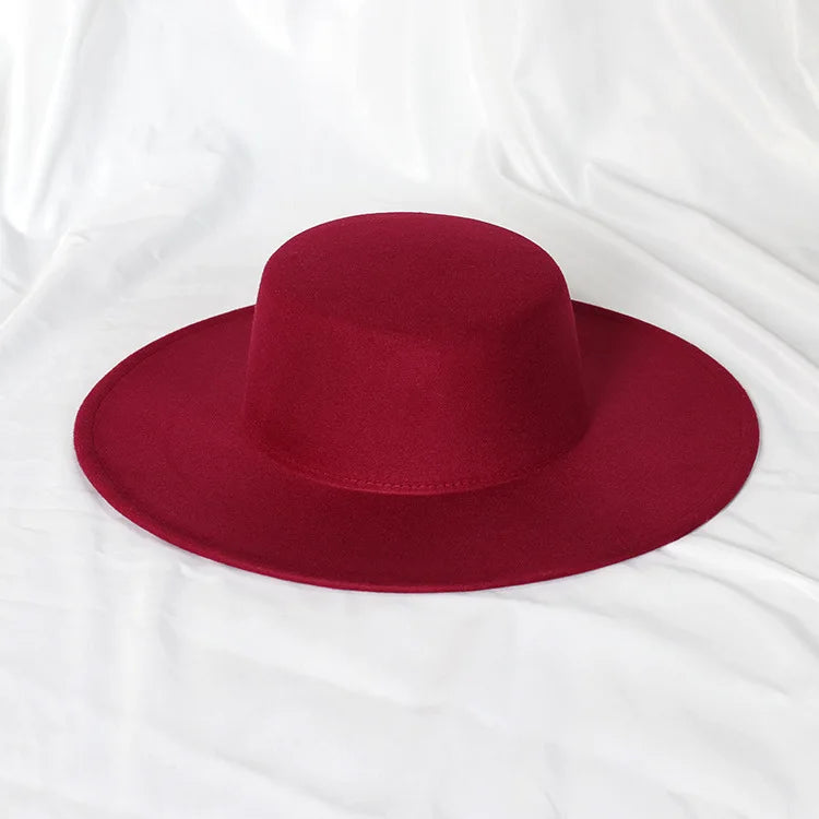 Flat top French fedora classic men's and women's jazz hat Panama hat church hat chapeau femme hats for woman LADYLYS