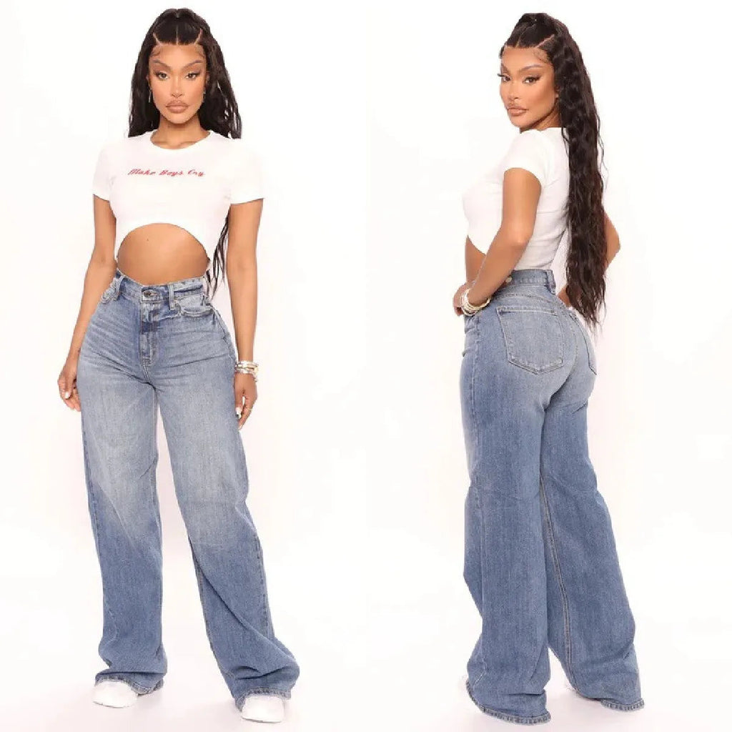 Baggy Jeans Fashion Loose Denim Wide Leg Pants LADYLYS