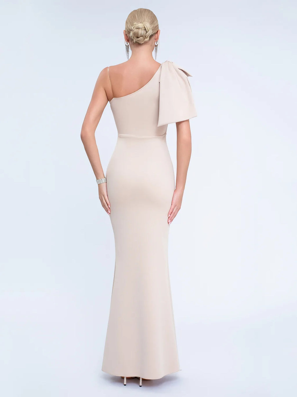 Women’s One-Shoulder Chiffon Floor-Length Evening Gown