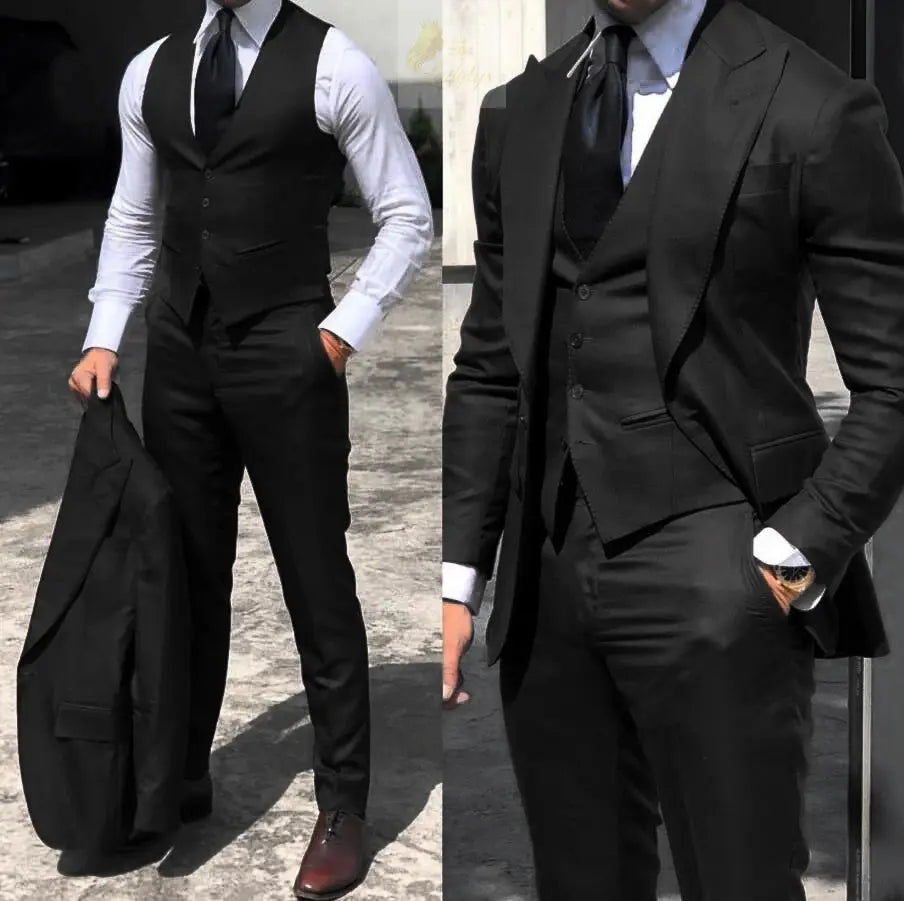 Classy Wedding Tuxedos Suits Slim Fit Bridegroom For Men 3 Pieces LADYLYS