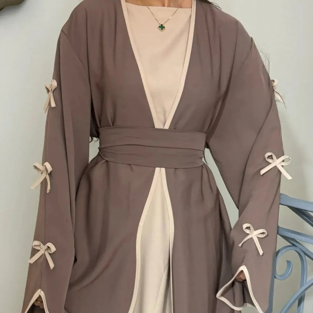 Women's Floral Embroidered Nida Abaya Dress