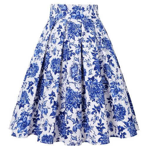 50s Vintage Floral Pleated Skirts Punk Y2K Cotton Rockabilly LADYLYS