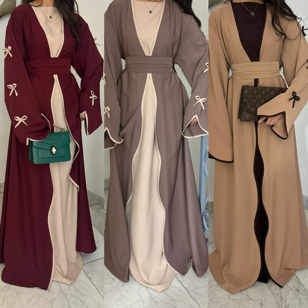 Women's Floral Embroidered Nida Abaya Dress