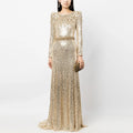 Women's Sequin Beaded A-Line Evening Gown with Train