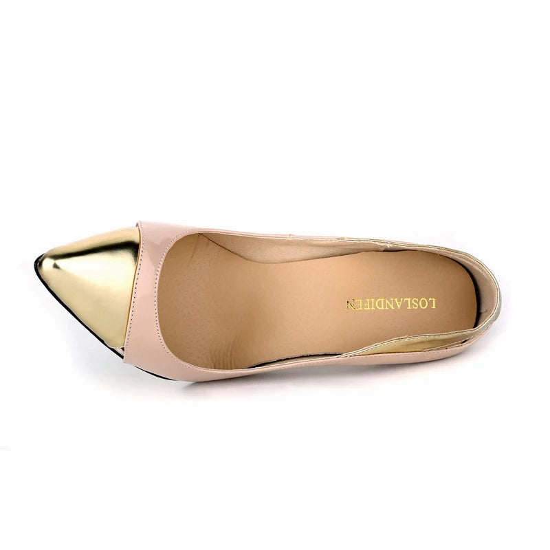 Women's Stiletto Pumps – 11cm Patent Leather, Mix Color, Pointed Toe