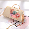 Women's Pearl Flower Minaudiere Clutch Bag