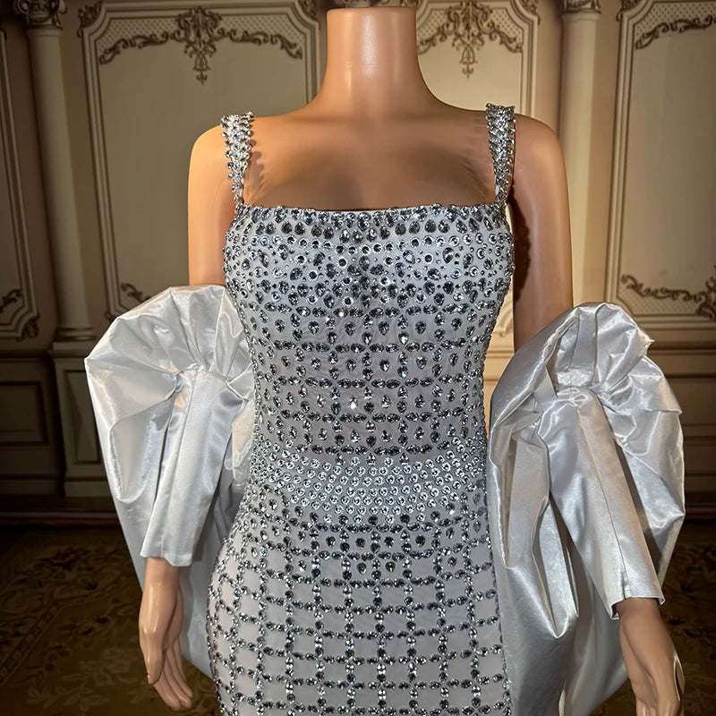NOVANCE Crystal Embellished Halter Evening Dress