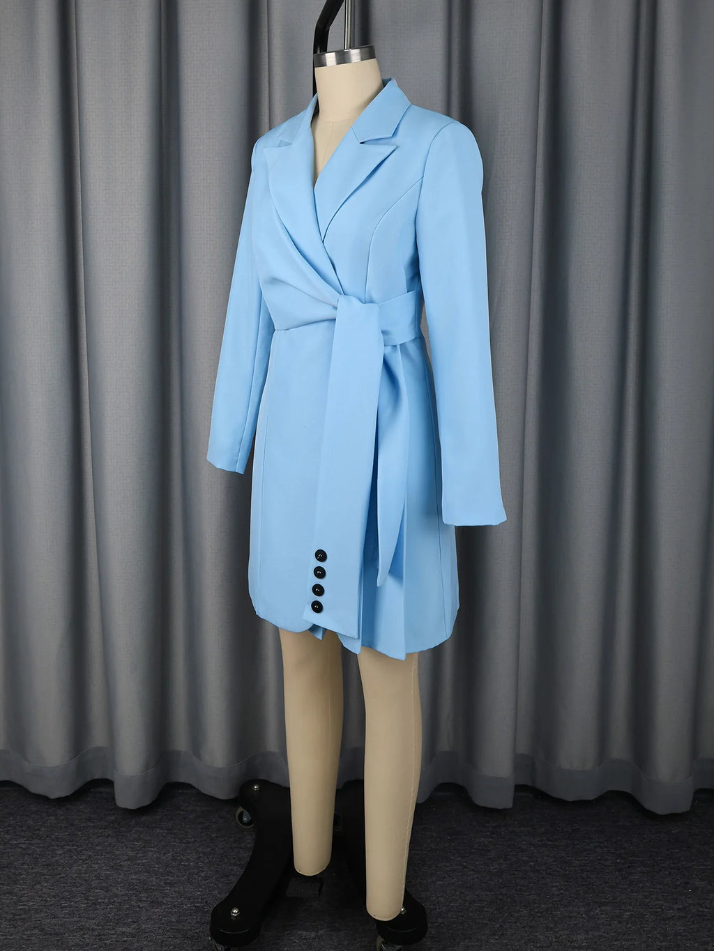 Women’s Blue V-Neck A-Line Blazer Dress