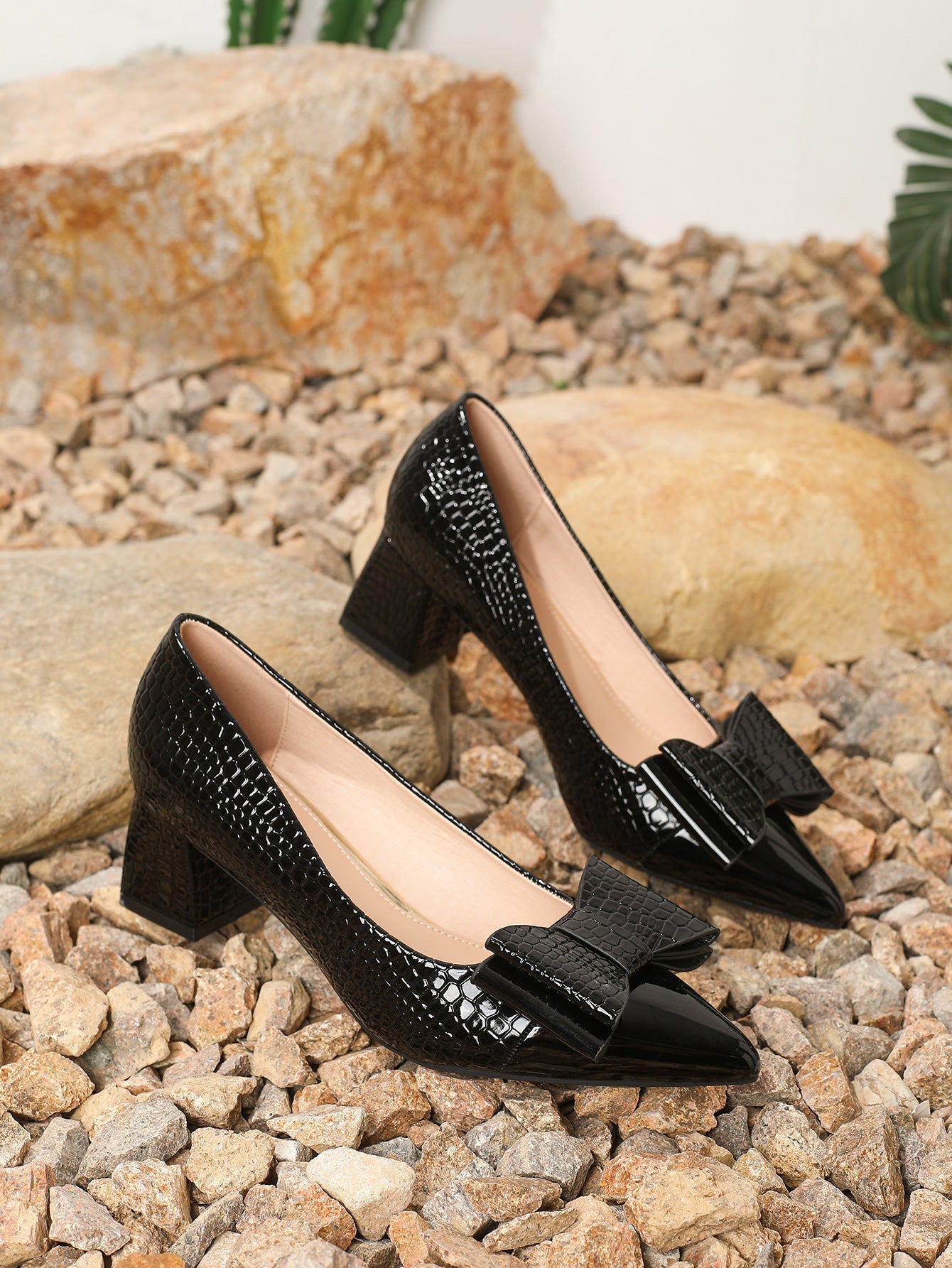 Cross-Border Export Slip-On Thick High Heels Comfortable Large Size Shoes LADYLYS