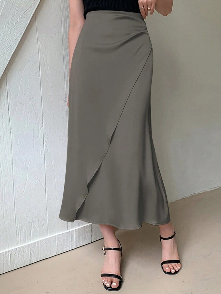 Satin Skirt Foreign Trade Independent Station New Mid-Length LADYLYS