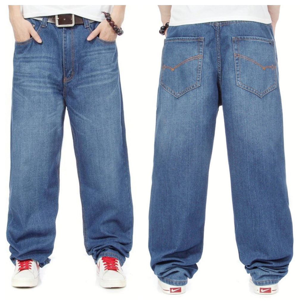 Men's Plus Size Wide-Leg Hip-Hop Jeans – Loose Straight Denim Trousers