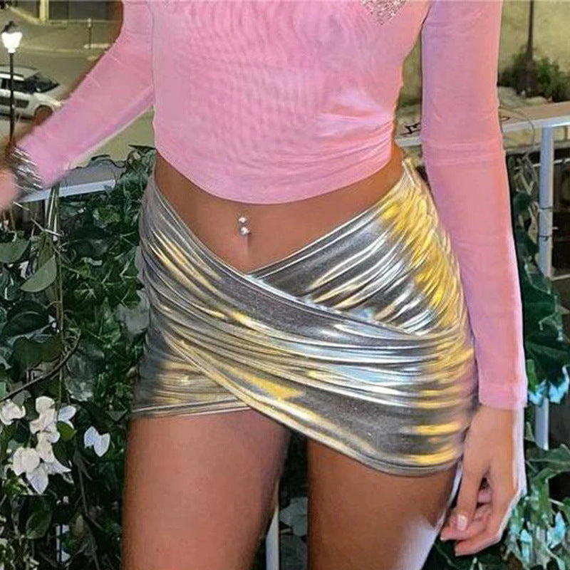 Cross-border skirt bright face patent leather LADYLYS