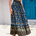Real-life cross-border holiday style hollow lace stitching rayon beach skirt LADYLYS
