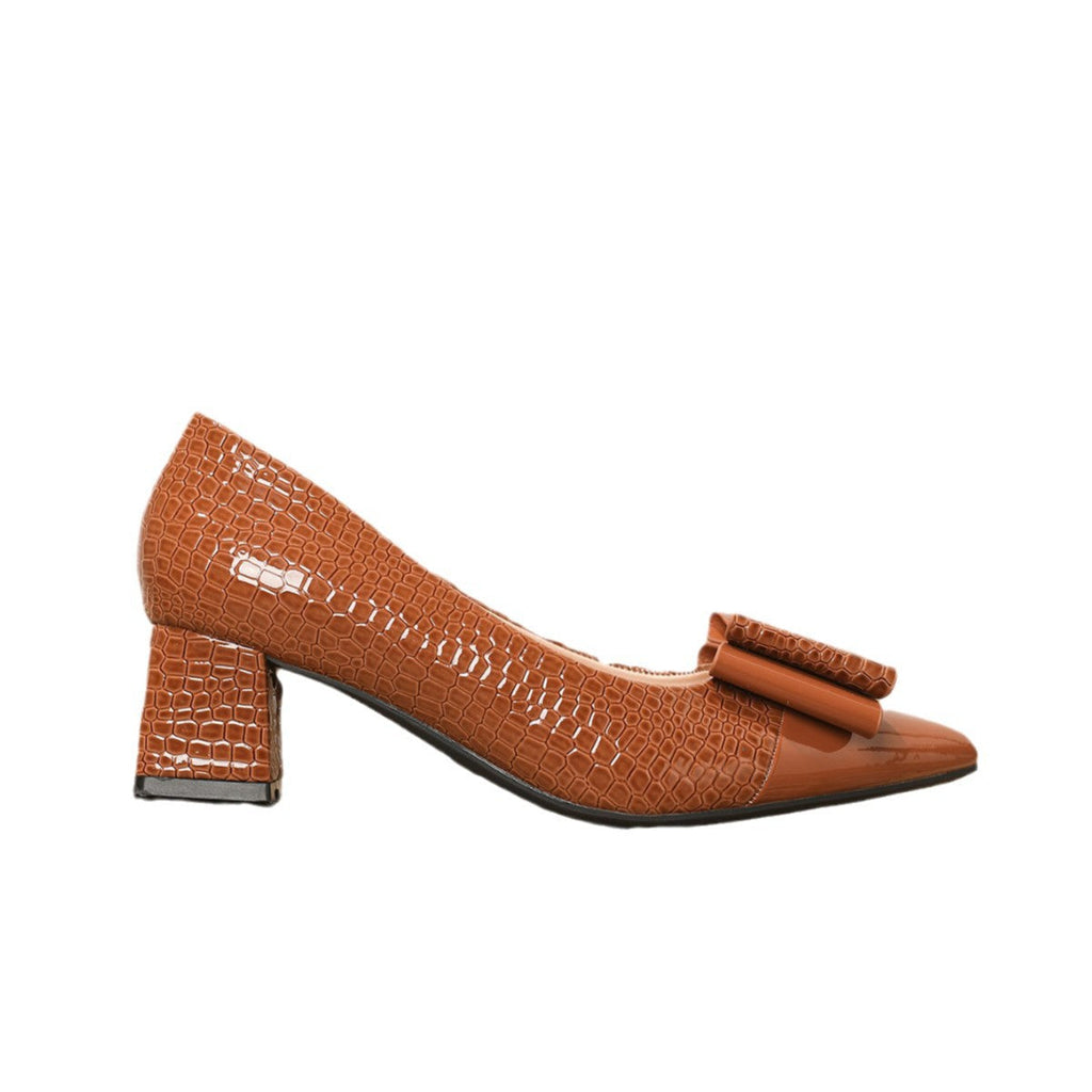Cross-Border Export Slip-On Thick High Heels Comfortable Large Size Shoes LADYLYS