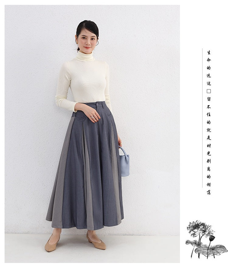 High Waist Artistic Thickened Large Swing Skirt Women's Elegant LADYLYS