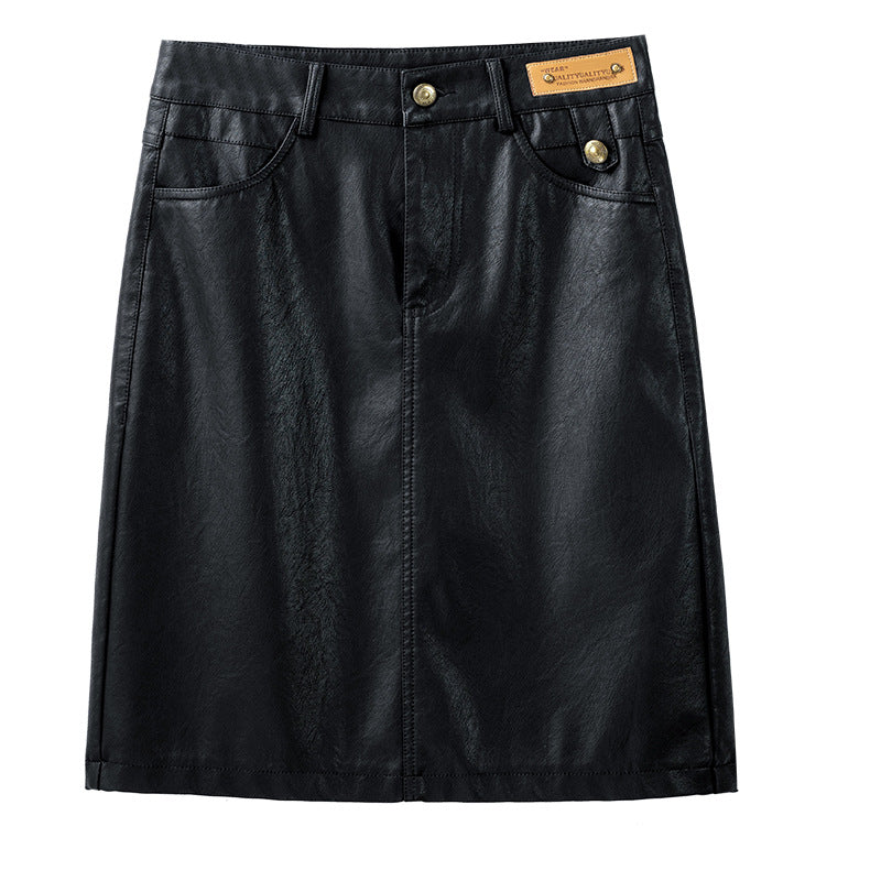 Haining Genuine Leather Half High-End Goatskin Skirt LADYLYS