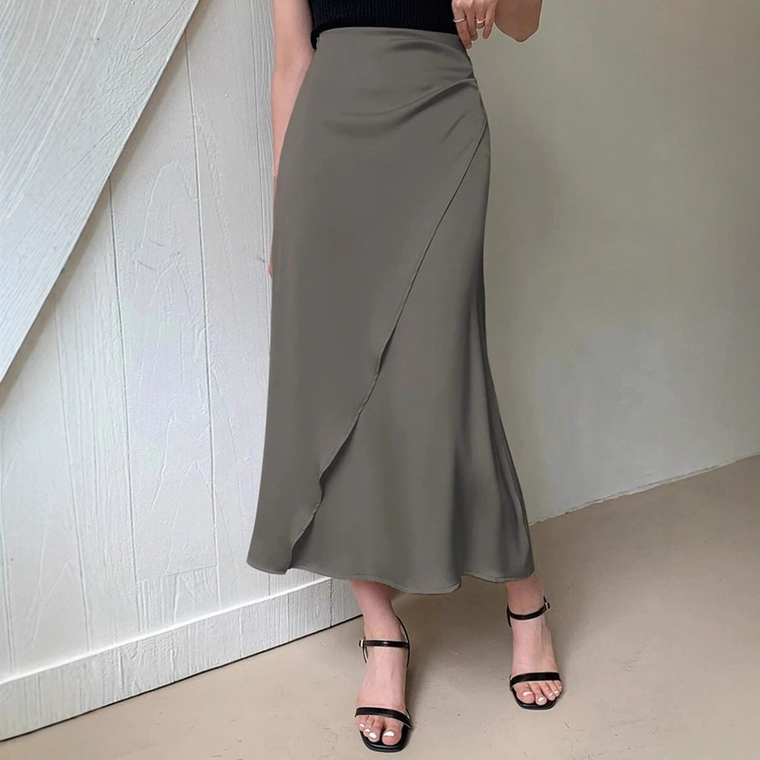 Satin Skirt Foreign Trade Independent Station New Mid-Length LADYLYS