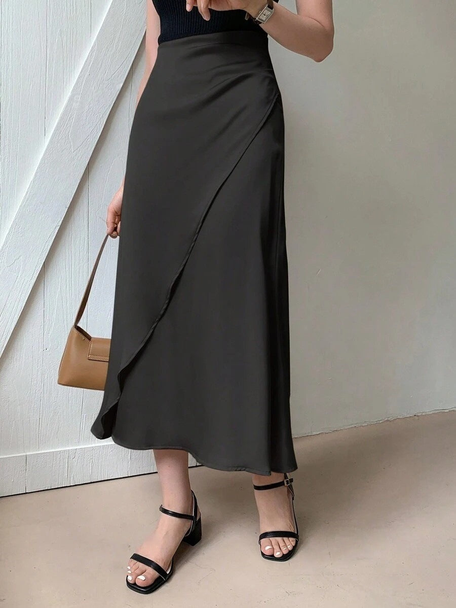 Satin Skirt Foreign Trade Independent Station New Mid-Length LADYLYS