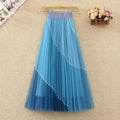 Contrast Mesh Skirt Women's Mid-Length High Waist A- Line LADYLYS