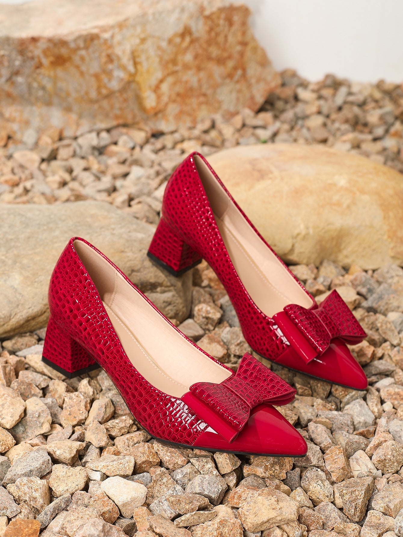 Cross-Border Export Slip-On Thick High Heels Comfortable Large Size Shoes LADYLYS
