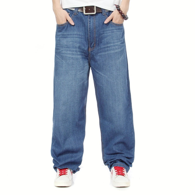 Men's Plus Size Wide-Leg Hip-Hop Jeans – Loose Straight Denim Trousers