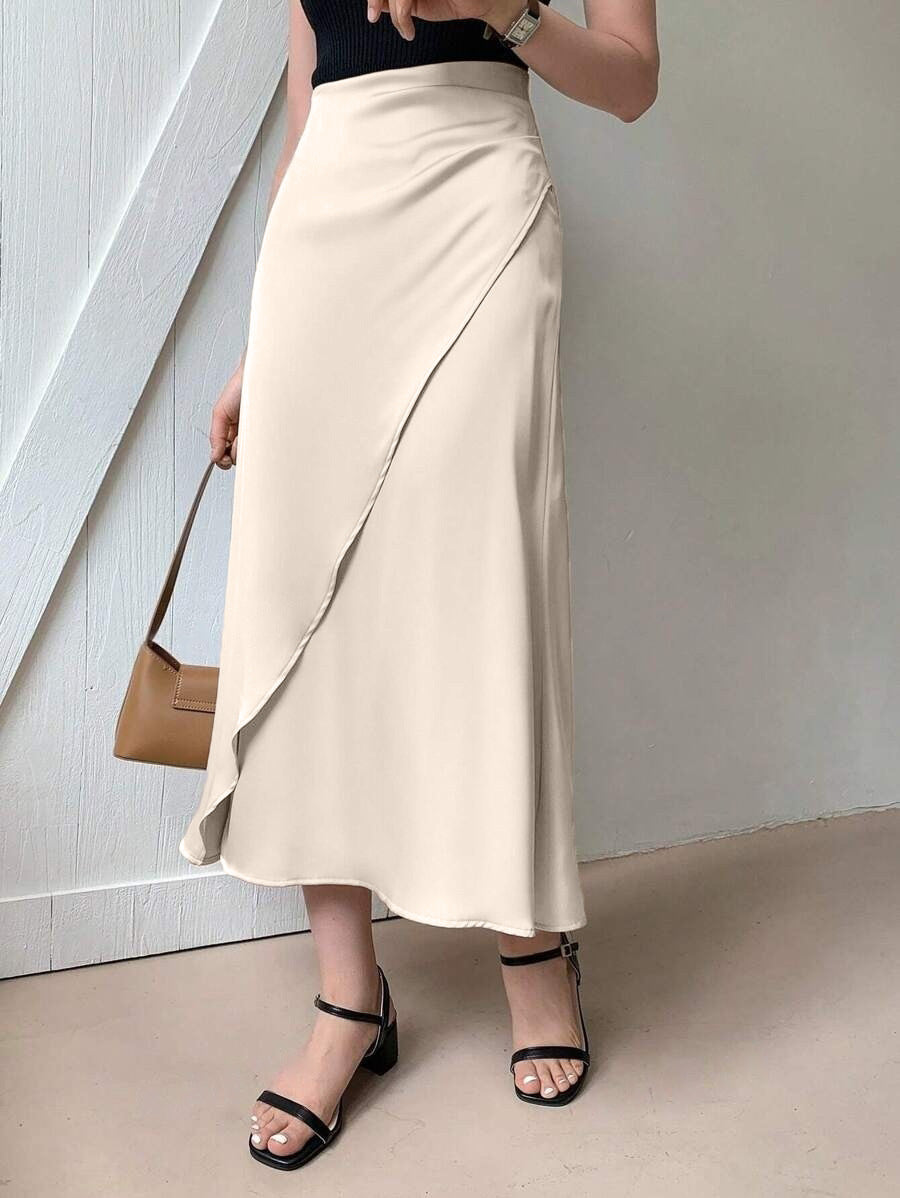 Satin Skirt Foreign Trade Independent Station New Mid-Length LADYLYS