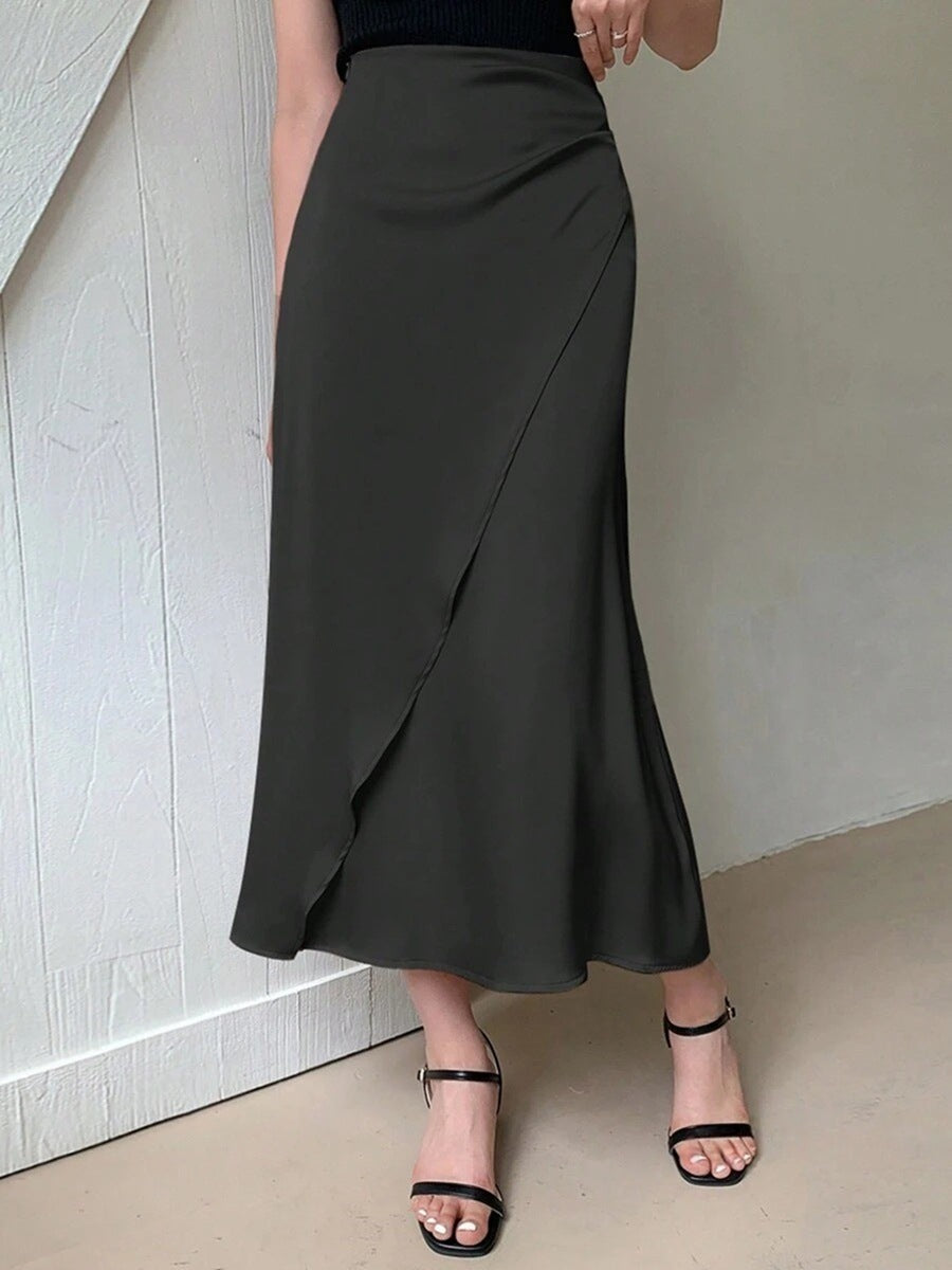 Satin Skirt Foreign Trade Independent Station New Mid-Length LADYLYS