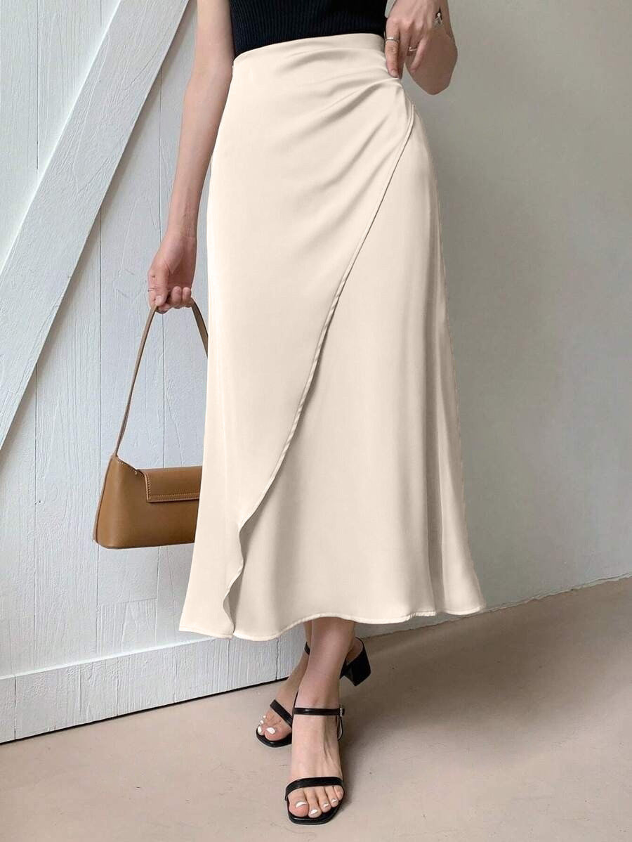 Satin Skirt Foreign Trade Independent Station New Mid-Length LADYLYS