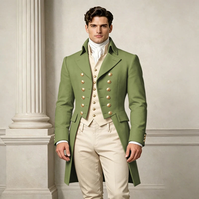 Men's Slim-Fit Double-Breasted Three-Piece Suit