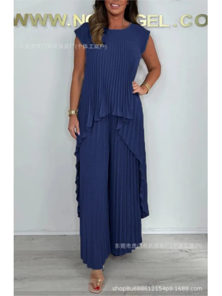 Summer Solid Casual Holiday Two Piece Sets Elegant LADYLYS