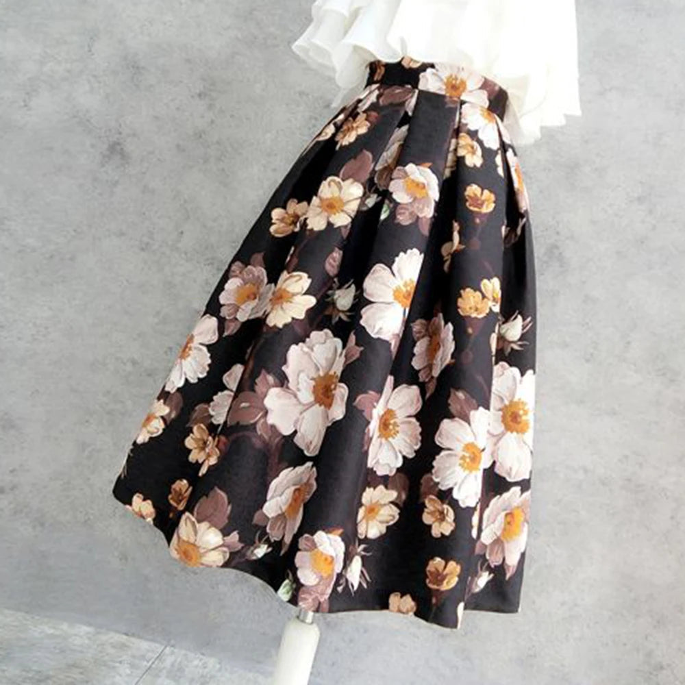 Floral foreign style long  four seasons wear skirt retro autumn LADYLYS