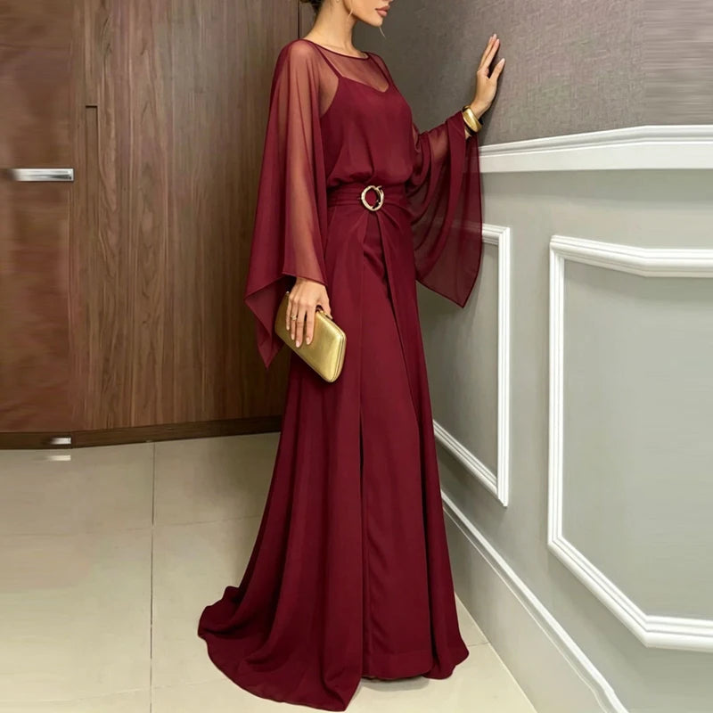 Summer New High Waist Wide Leg Playsuits Overalls New Chiffon Loose Women's Jumpsuits LADYLYS