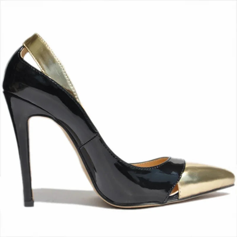 Women's Stiletto Pumps – 11cm Patent Leather, Mix Color, Pointed Toe