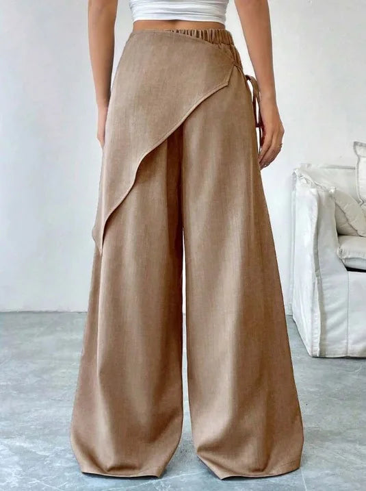 Women's Asymmetrical High-Waist Wide-Leg Pants