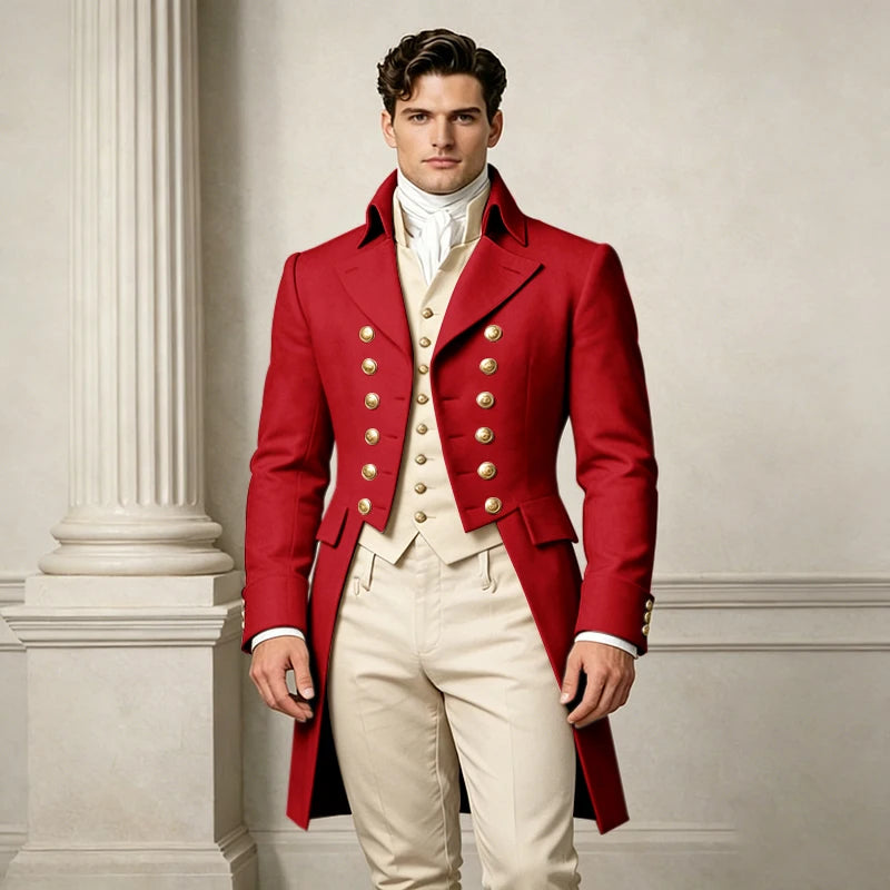 Men's Slim-Fit Double-Breasted Three-Piece Suit