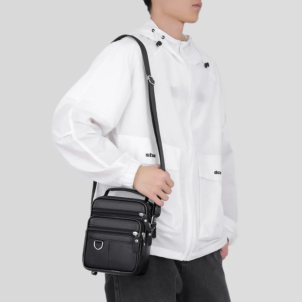 Genuine leather cowhide business single-shoulder crossbody bag LADYLYS