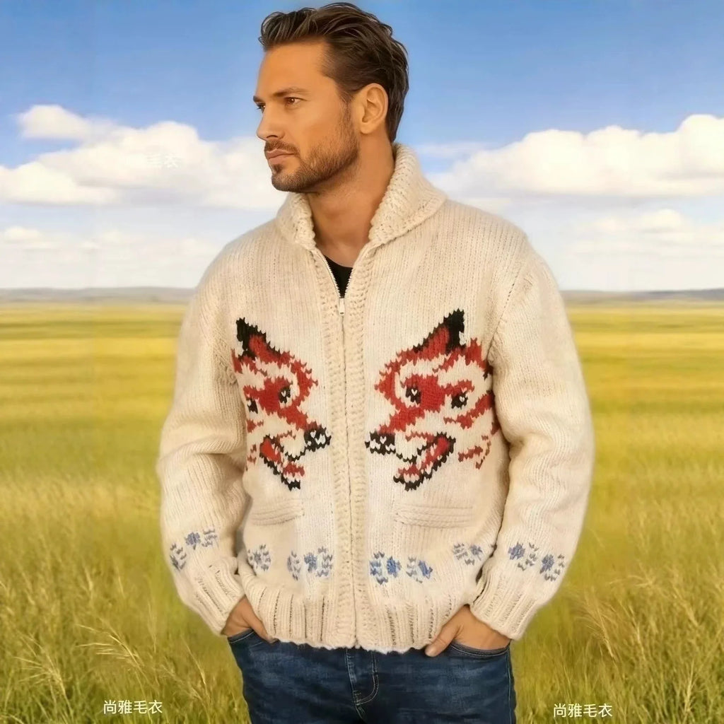 Men's Plaid Zip-Up Sweater Jacket