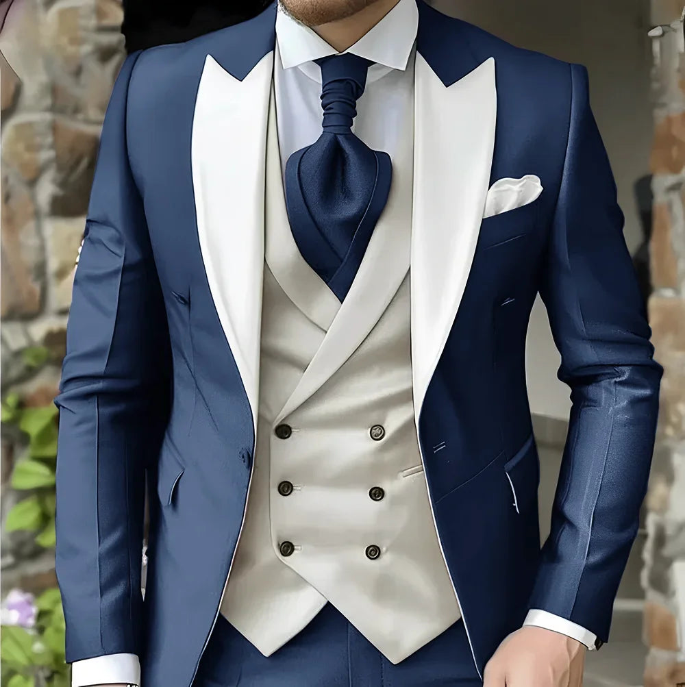 Elegant Peak Lapel Tuxedo 3-Piece Suit LADYLYS