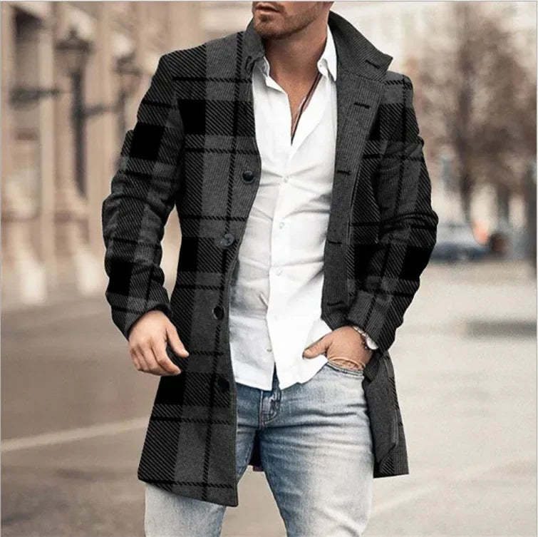 Men's Woolen Overcoat for Autumn and Winter Korean Style Fashionable LADYLYS