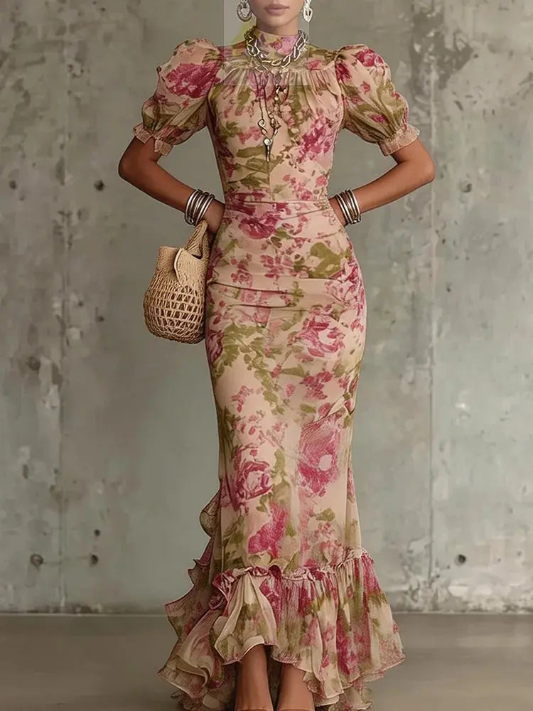 Maxi Dresses Elegant Fashion Sexy Bodycon Floral Long LADYLYS