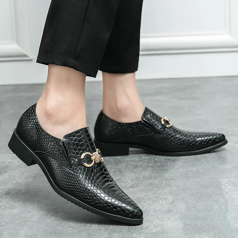 Retro Bronze Loafers Shoes Pointed Luxury Brand Comfortable for Men LADYLYS