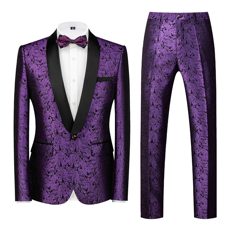Men's Slim Fit 3-Piece Suit Set – Blazer, Vest & Trousers