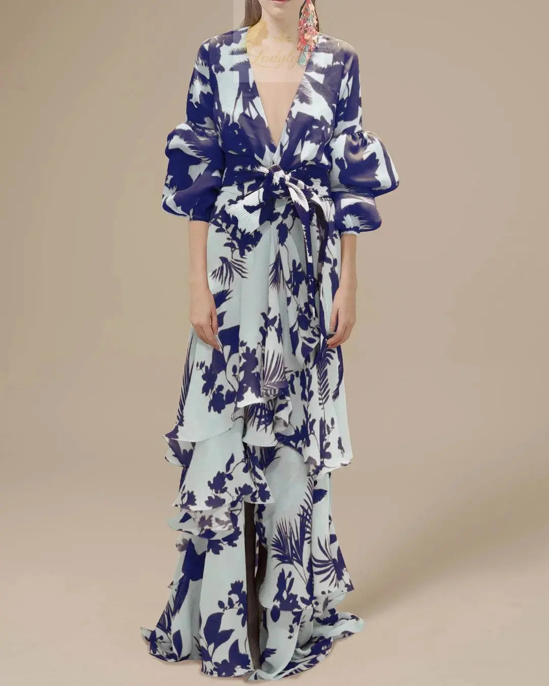 Summer Chiffon Floral Print Bohemian Dress LADYLYS