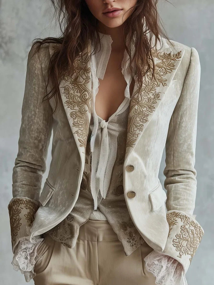 Women's Floral Bell-Sleeve Open Jacket