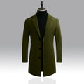 Long Cotton Coat New Wool Blend Pure Color Casual Business Fashion Men's Clothing LADYLYS
