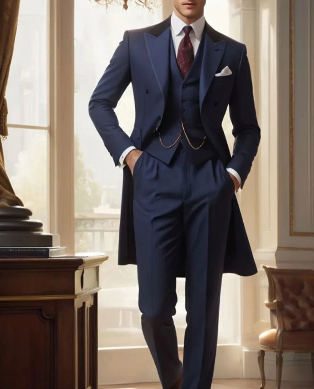 Men's Three-Piece Single-Breasted Suit